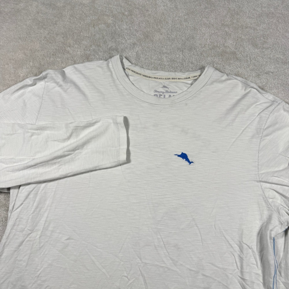 Tommy Bahama T-Shirt Mens XL Gray Relax Toucan Graphic Long Sleeve Pima Cotton